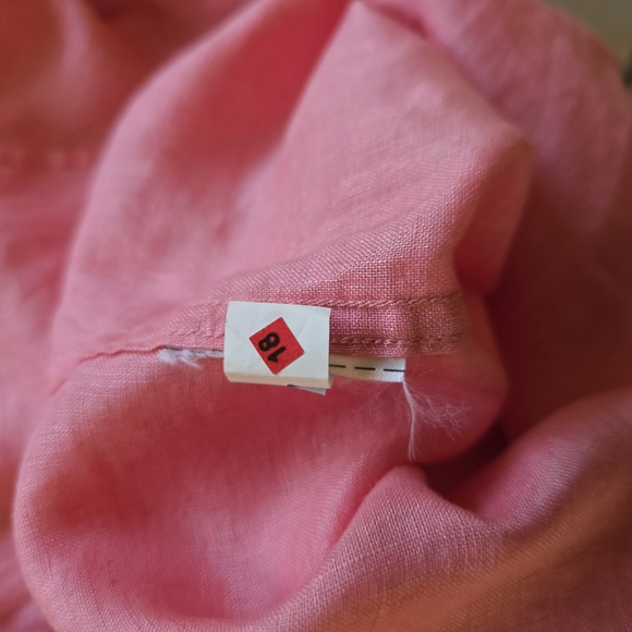 Women's Pink Linen Cottagecore Normcore Shirt - Picture 8 of 9